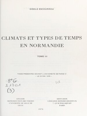 cover image of Climats et types de temps en Normandie (3)